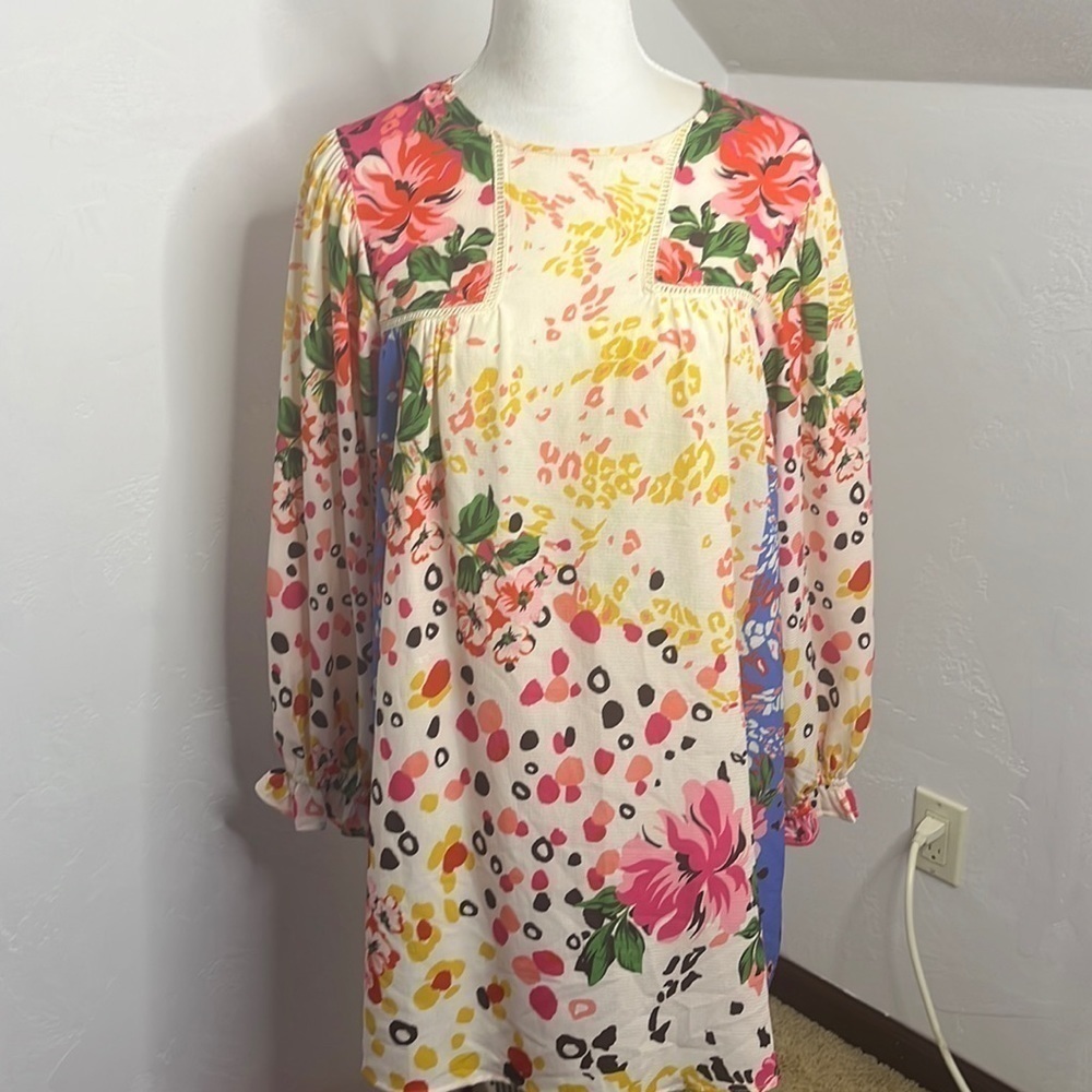 Umgee Floral Long Sleeve Dress Size Small